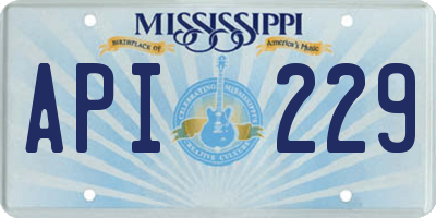MS license plate API229