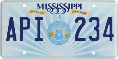 MS license plate API234