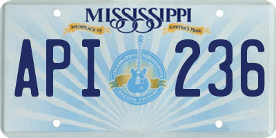 MS license plate API236