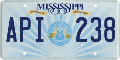 MS license plate API238