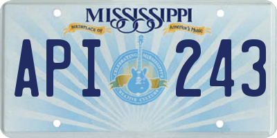 MS license plate API243