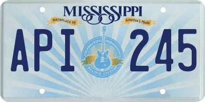 MS license plate API245