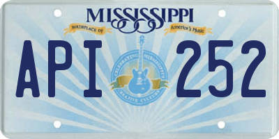 MS license plate API252
