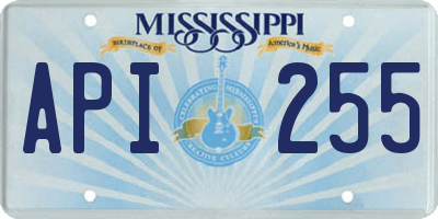 MS license plate API255