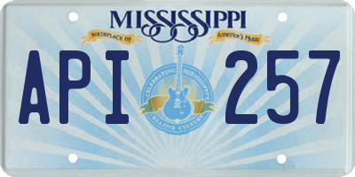 MS license plate API257