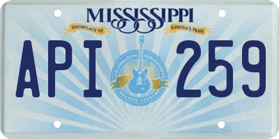 MS license plate API259