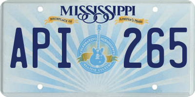 MS license plate API265