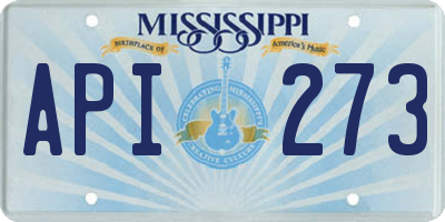 MS license plate API273