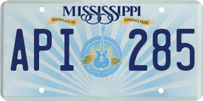 MS license plate API285