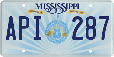 MS license plate API287