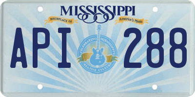 MS license plate API288