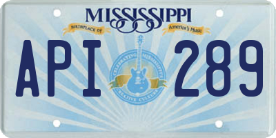 MS license plate API289