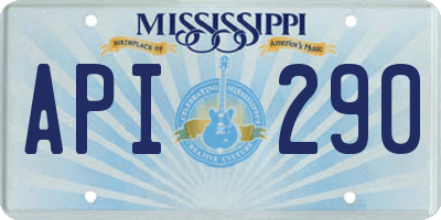 MS license plate API290