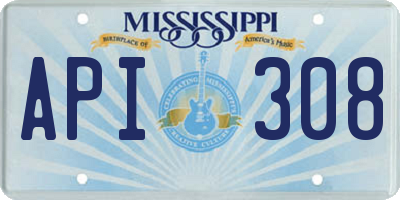 MS license plate API308