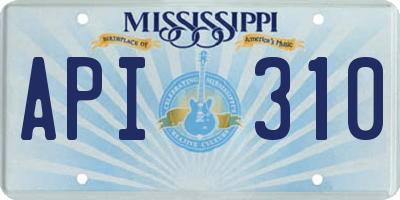 MS license plate API310