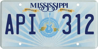 MS license plate API312