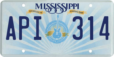 MS license plate API314