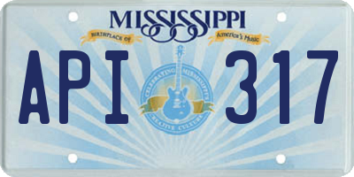 MS license plate API317