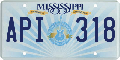 MS license plate API318