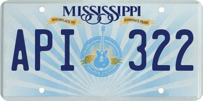 MS license plate API322