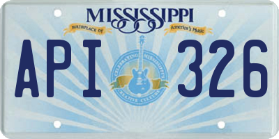 MS license plate API326