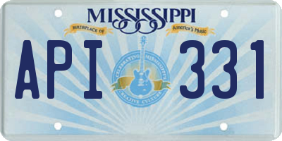 MS license plate API331