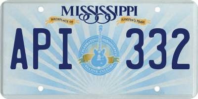 MS license plate API332