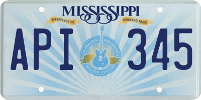 MS license plate API345