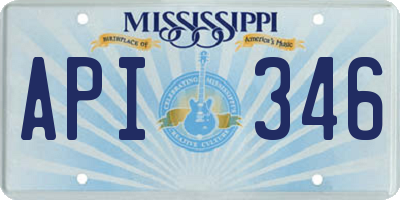 MS license plate API346