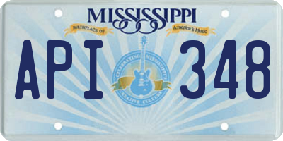 MS license plate API348
