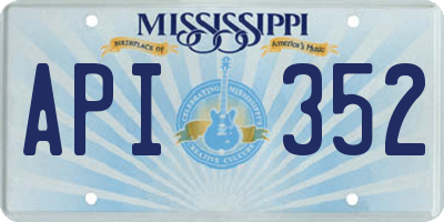 MS license plate API352