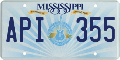 MS license plate API355