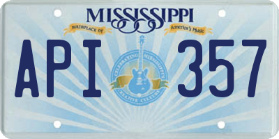 MS license plate API357