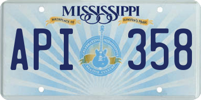 MS license plate API358