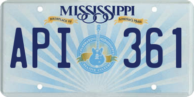 MS license plate API361