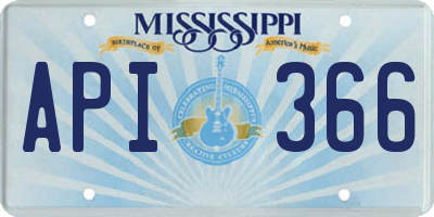 MS license plate API366