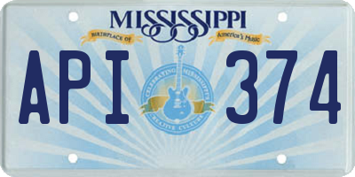 MS license plate API374