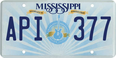 MS license plate API377