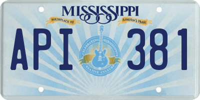 MS license plate API381