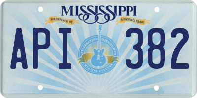 MS license plate API382