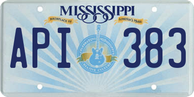 MS license plate API383