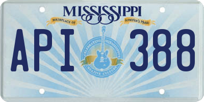 MS license plate API388