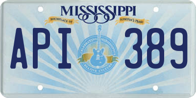 MS license plate API389