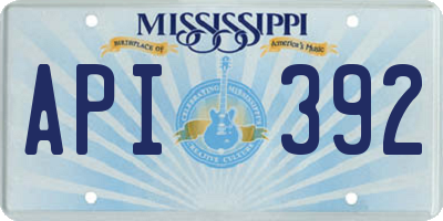 MS license plate API392