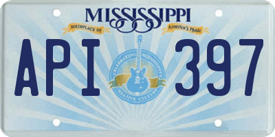 MS license plate API397