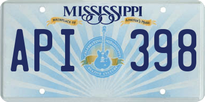 MS license plate API398
