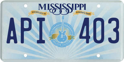 MS license plate API403