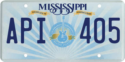 MS license plate API405