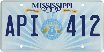 MS license plate API412
