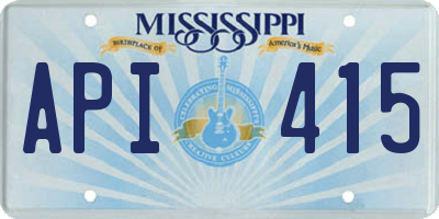 MS license plate API415